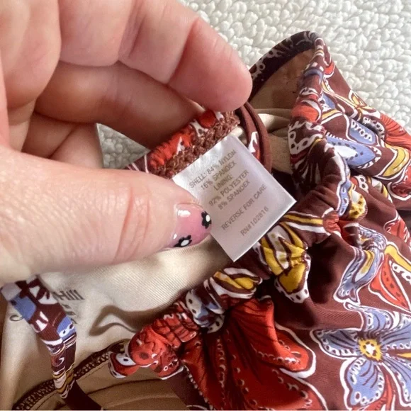 Garnet Hill mahogany paisley tankini size 10/14 - Picture 12 of 13